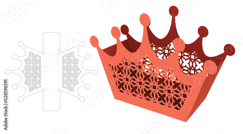 packaging box die cut template and 3D mockup