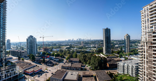 Aerial view of Burnaby in the Greater Vancouver area, British Columbia