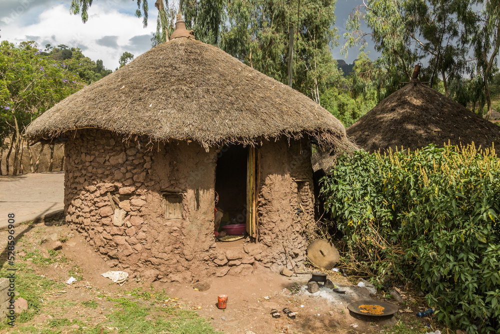 Traditional round hous in Lalibela, Ethiopia Traditional round hous in Lalibela, Ethiopia
