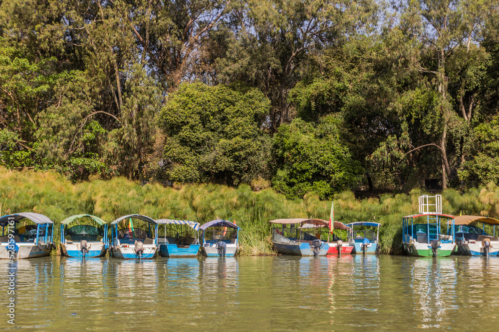 Small boats in Bahir Dar, Ethiopia