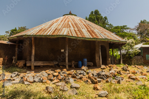 Small church of Ura Kidane Meret (Mihret) monastery at Zege peninsula in Tana lake, Ethiopia photo