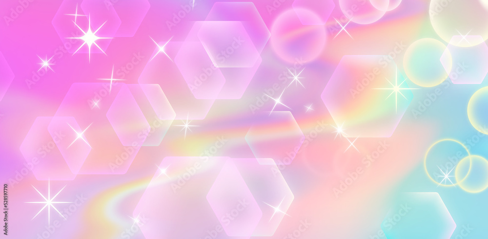 Fototapeta premium Anime pastel background with sun glares and sparkles.