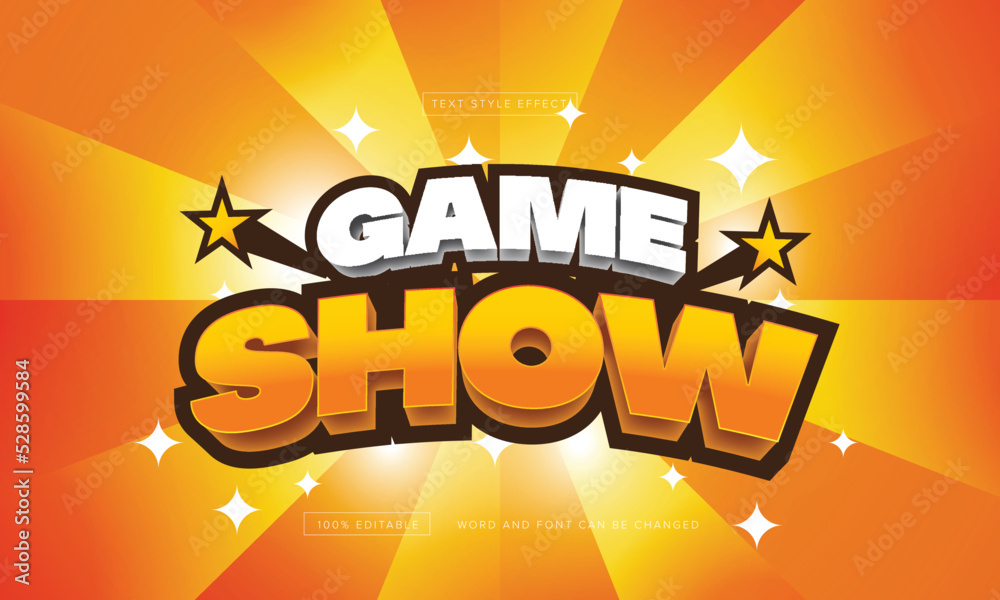 Game show Text style effect editable premium free download Stock Vector