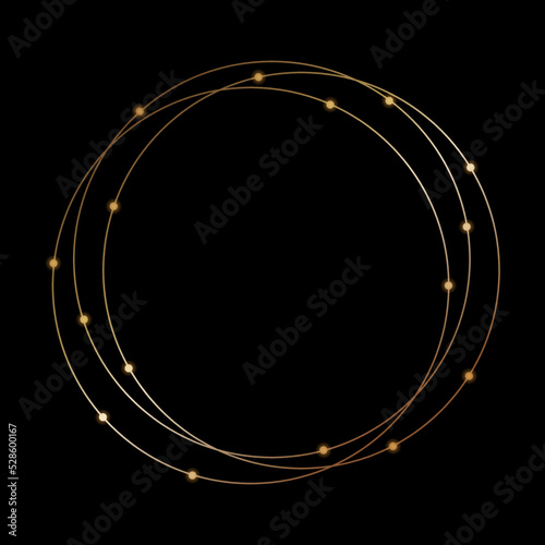 Golden frame with lights vector illustration