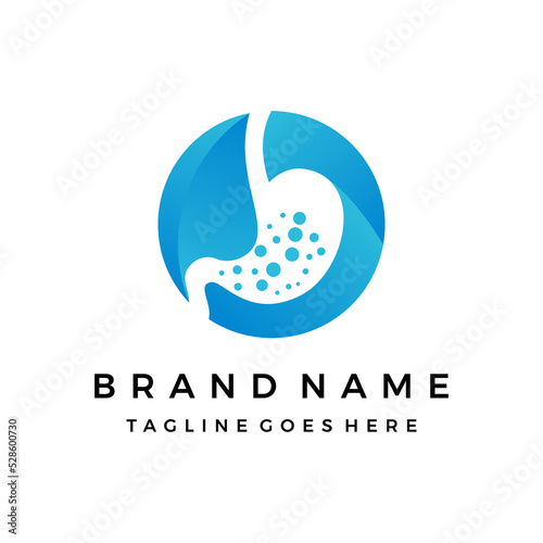 Human stomach organ logo design vector illustration
