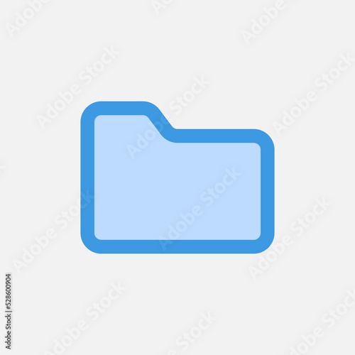 Folder icon in blue style about user interface, use for website mobile app presentation