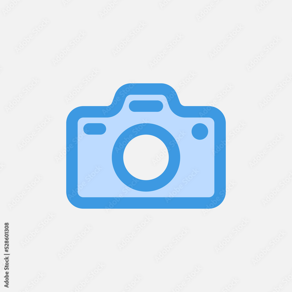 Camera icon in blue style about user interface, use for website mobile app presentation Camera icon in blue style about user interface, use for website mobile app presentation