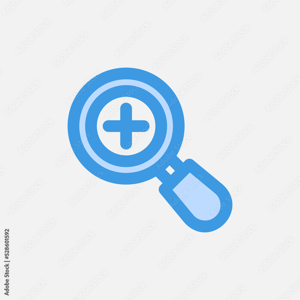 Zoom in icon in blue style about user interface, use for website mobile app presentation Zoom in icon in blue style about user interface, use for website mobile app presentation