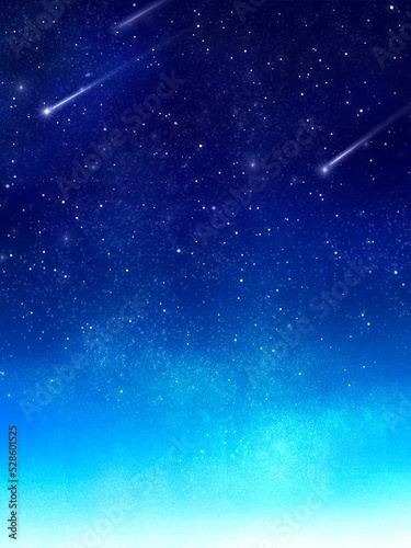 夜空の流れ星　背景素材