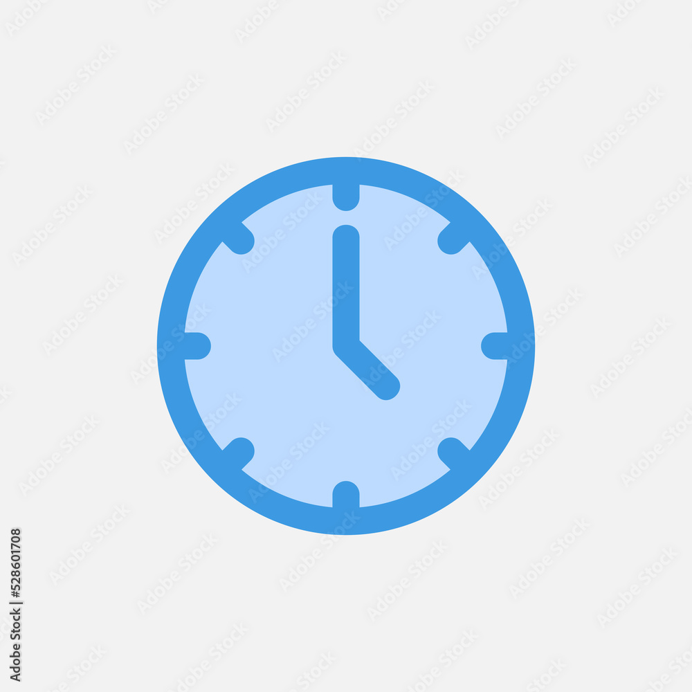 Time icon in blue style about user interface, use for website mobile app presentation Time icon in blue style about user interface, use for website mobile app presentation