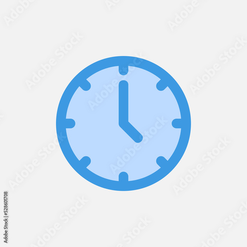 Time icon in blue style about user interface, use for website mobile app presentation