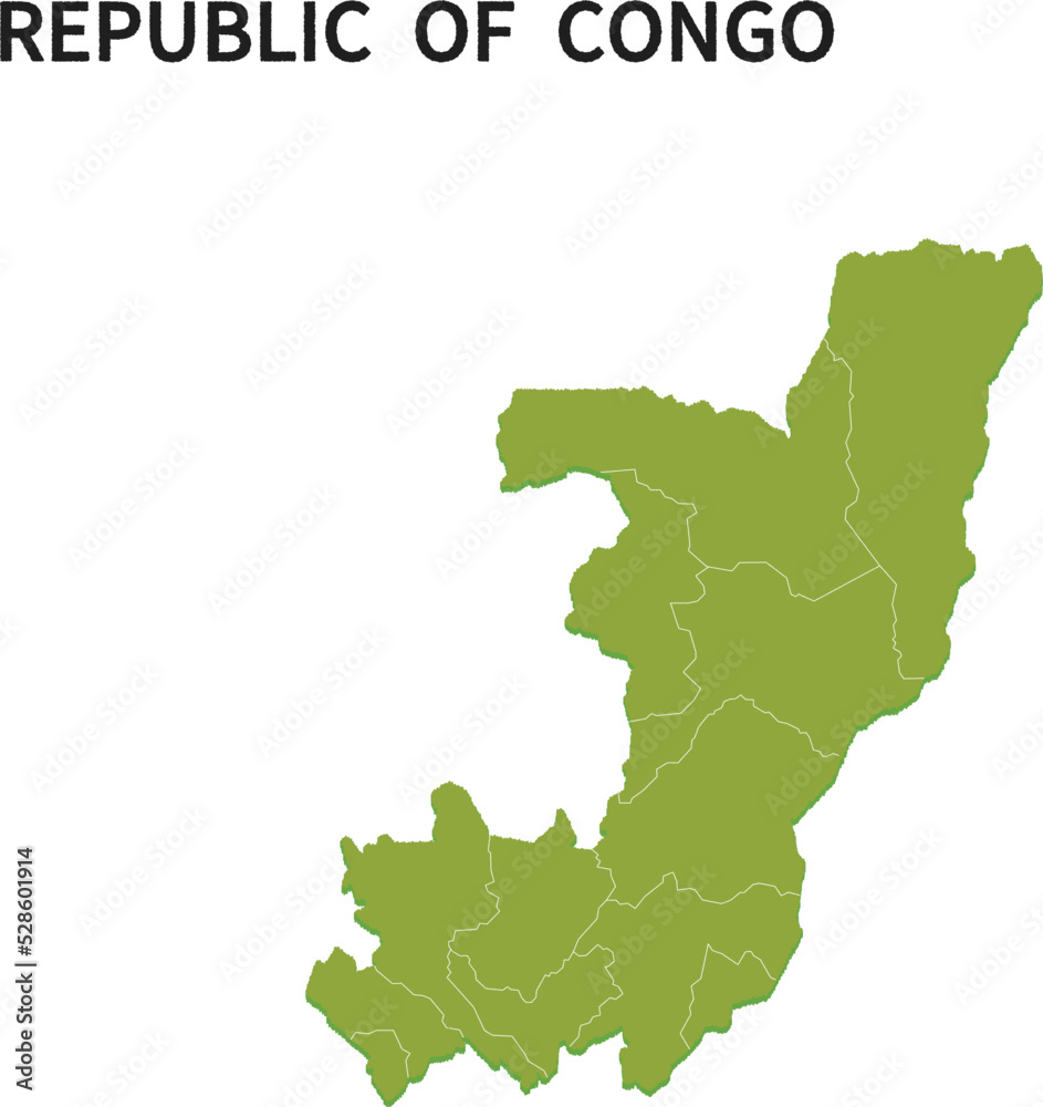 コンゴ共和国/CONGOの地域区分イラスト