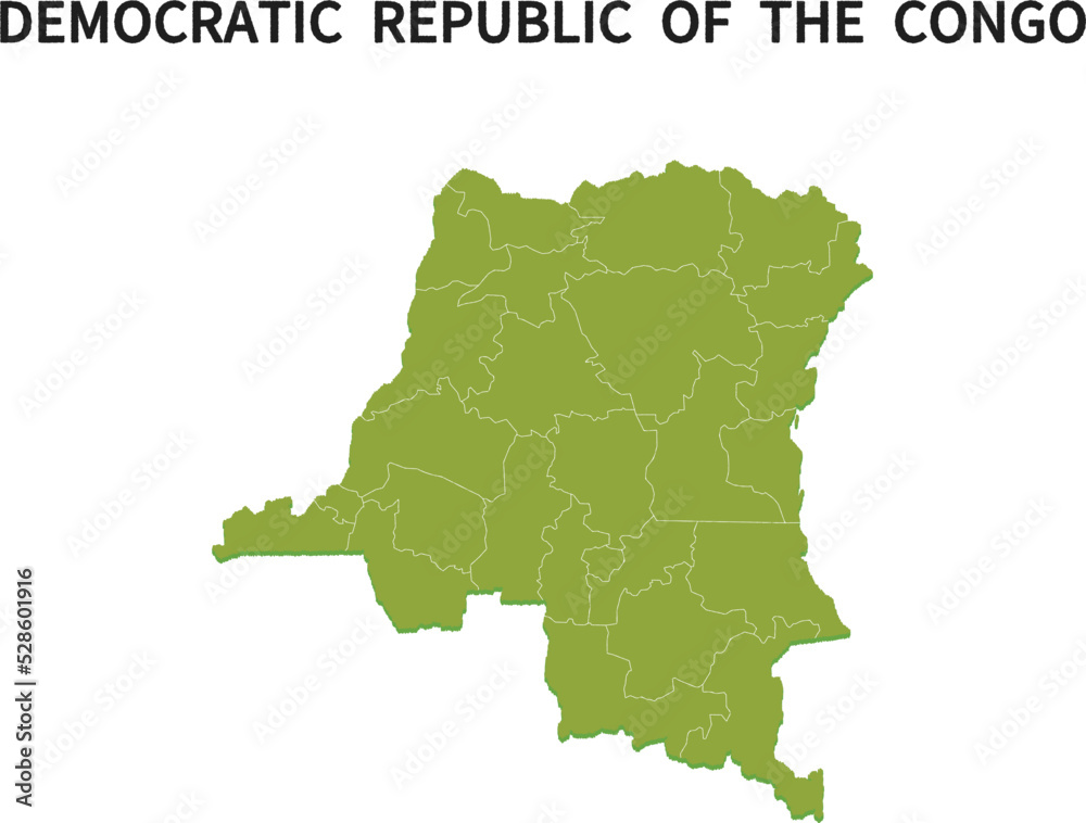 コンゴ民主共和国/CONGOの地域区分イラスト