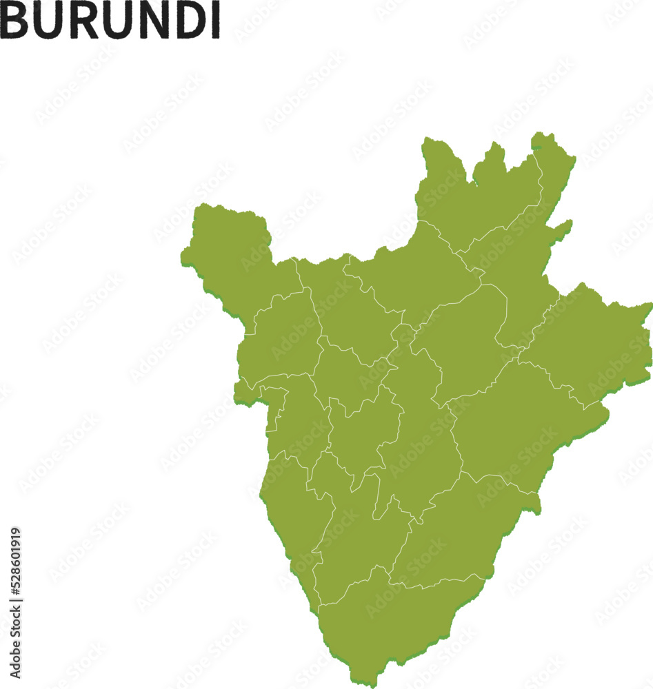 ブルンジ/BURUNDIの地域区分イラスト
