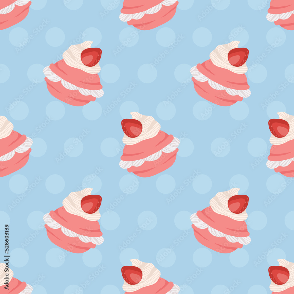 handraw cute food sweet design vector seamless pattern