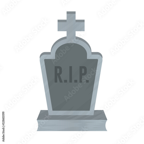 tombstone flat vector illustration clipart isolated on white background