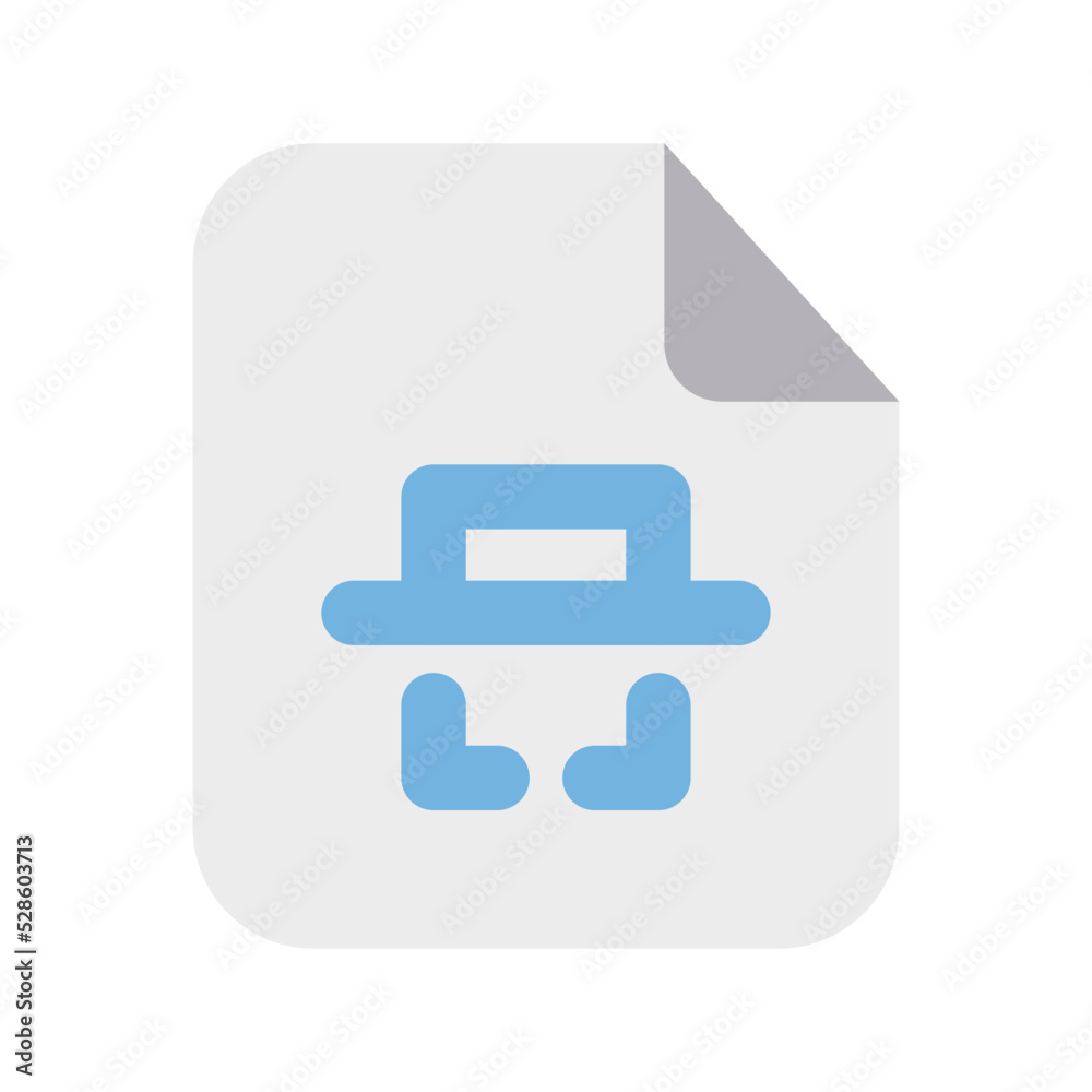 Scanning Files Icon with Flat Style Scanning Files Icon with Flat Style