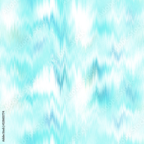 Tableau sur toile Washed teal blurry wavy ikat seamless pattern