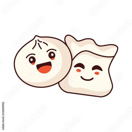 Happy Smiling and Cute Siomay Character Illustration