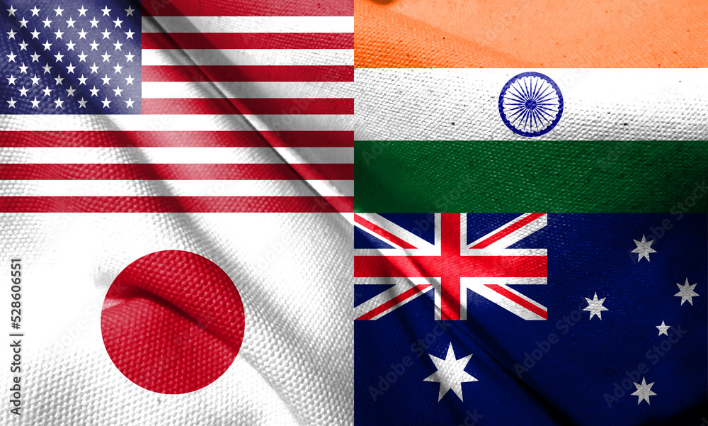 japan,australia,usa and india Quad plus countries flags. Quadrilateral  Security Dialogue, Photos | Adobe Stock