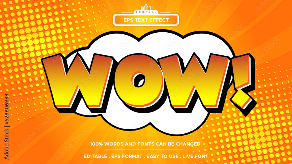 Comic book text effect editable cartoon and pop art text style