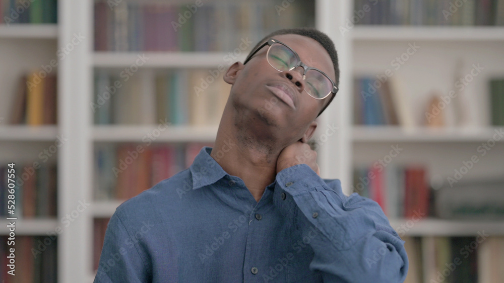Young African Man having Neck Pain Young African Man having Neck Pain