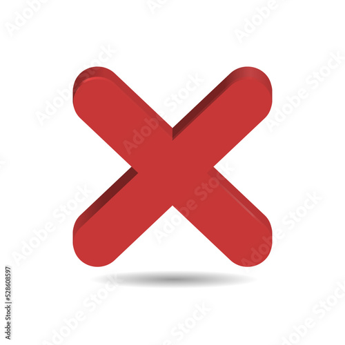 3d red cross mark