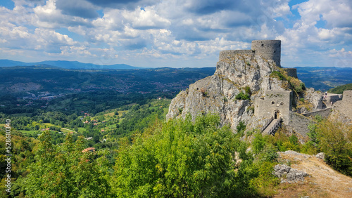 Landscape view of Srebrenik Fortress castle in Bosnia and Herzegovina  photo