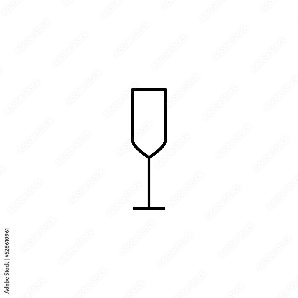 empty flute glass icon on white background. simple, line, silhouette and clean style. black and white. suitable for symbol, sign, icon or logo empty flute glass icon on white background. simple, line, silhouette and clean style. black and white. suitable for symbol, sign, icon or logo