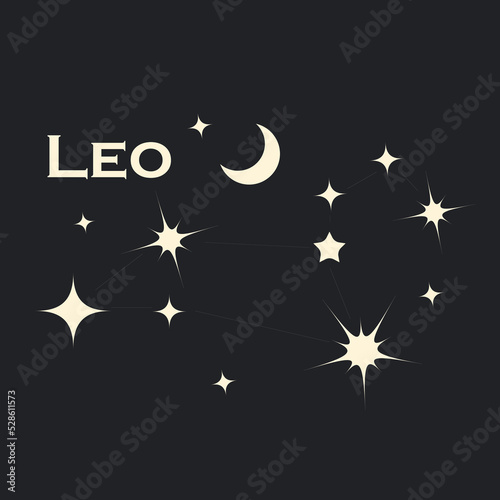 Star constellation zodiac Leo. Vector. All elements are isolated