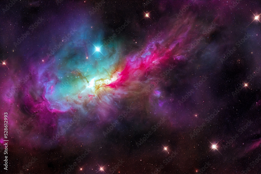 colorful cosmic nebula with stars
