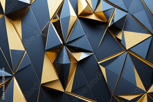 Triangular, 3D Wall background with tiles,