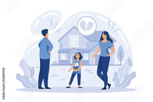 Parenting abstract concept . Adoption of a child, custody and guardianship, foster care parent, family conflict, orphanage, adoptive parents, flat vector modern illustration