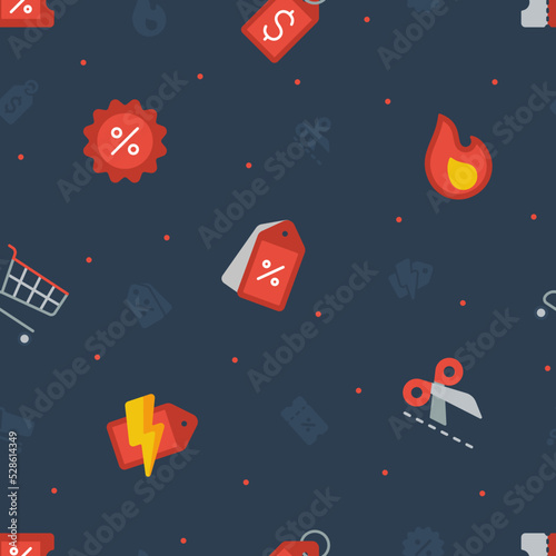 Black friday and cyber monday repeatable pattern on dark blue background