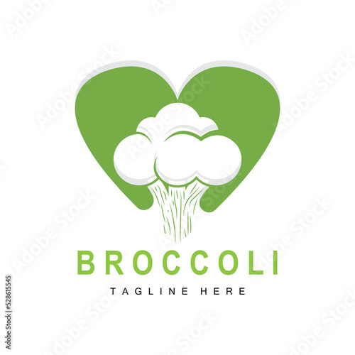 Broccoli Logo Design, Green Vegetable Vector, Broccoli Wallpaper, Vegetable Supermarket Illustration Garden Product Brand