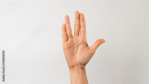 sign language of the deaf and dumb, phrase - vulcan salute, life long and prosper