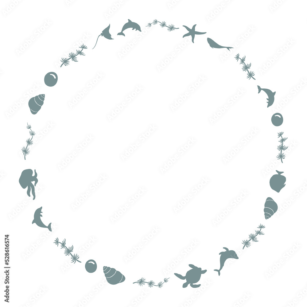 Abstract round composition, minimalist doodle wreath, .organic form Abstract round composition, minimalist doodle wreath, .organic form