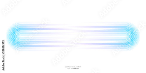 Vector half circle lines flowing dynamic pattern in colorful gradient blue green purple colors isolated on white  background for header banner in concept of technology, digital, A.I.