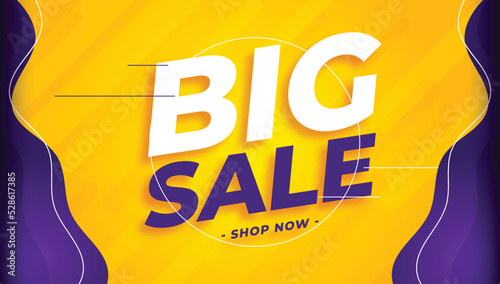 Big Sale Banner. Offer Sign With Yellow Background. Vector Illustration.