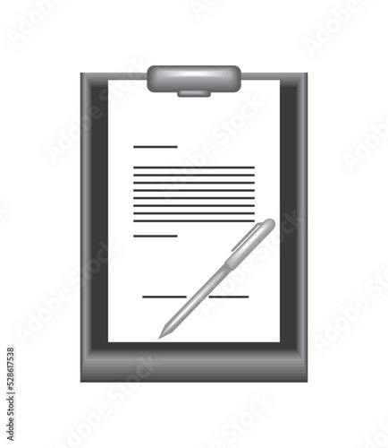 paperwork and pen mockup icon