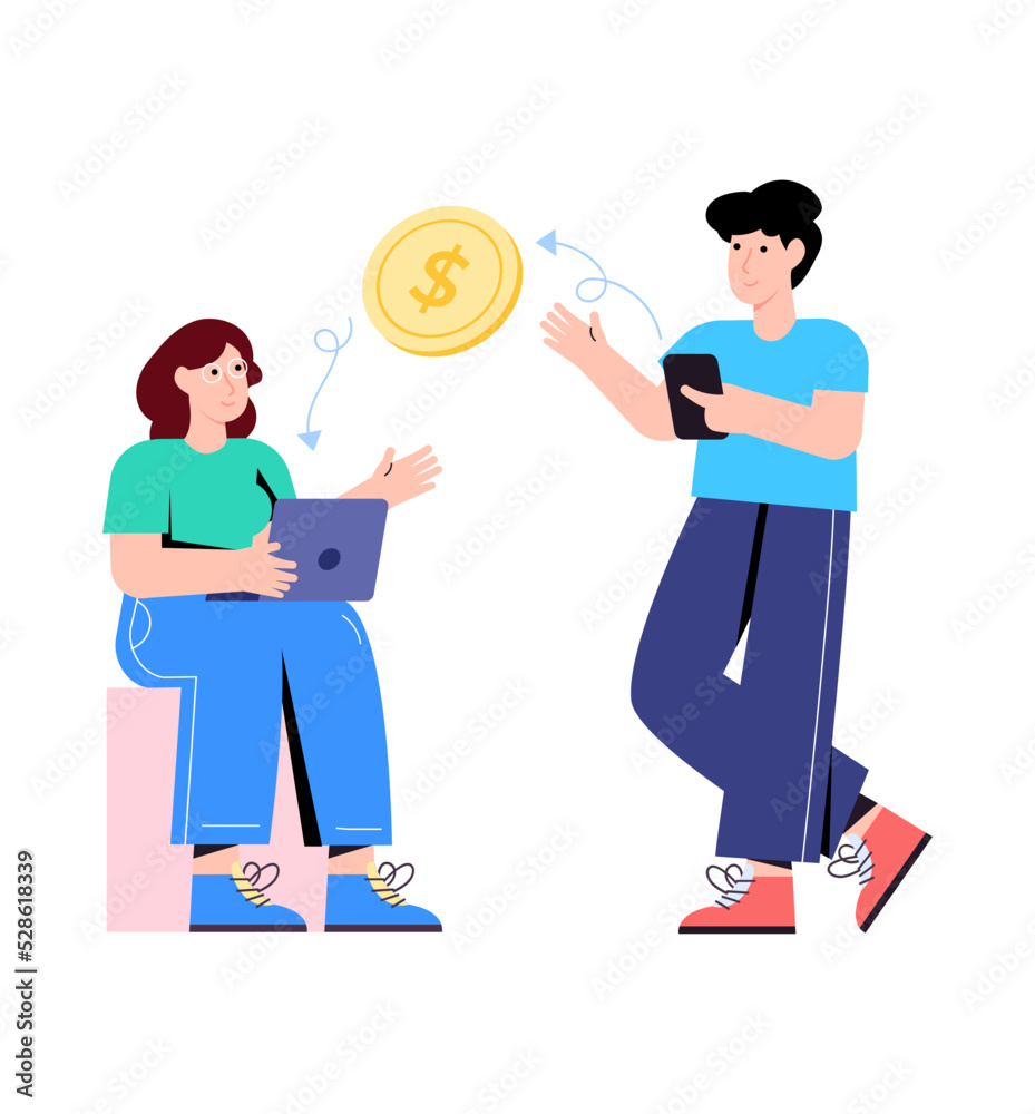 Business growth flat illustration is up for premium use 