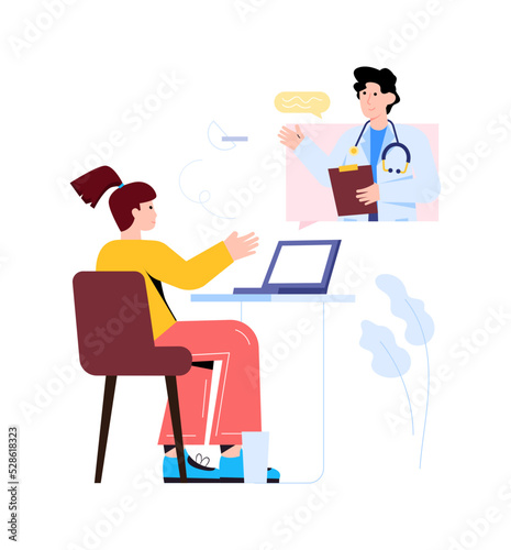 Ecommerce concept, online order flat vector 