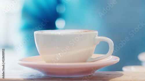 Wallpaper Mural Barista puts coffee on the desk in a cafe Torontodigital.ca