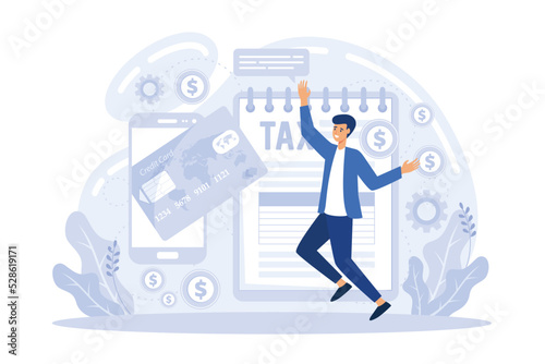 Financial documents and forms, paperwork. Accountant appointment, filing the taxes, tax return metaphors. Calculating obligatory payments. flat vector modern illustrationicon, assessment, taxation, ac