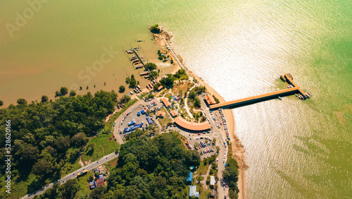 Bild auf Leinwand Aerial View of Jetty to Pulau Babi Besar near Johor Bharu Mersing