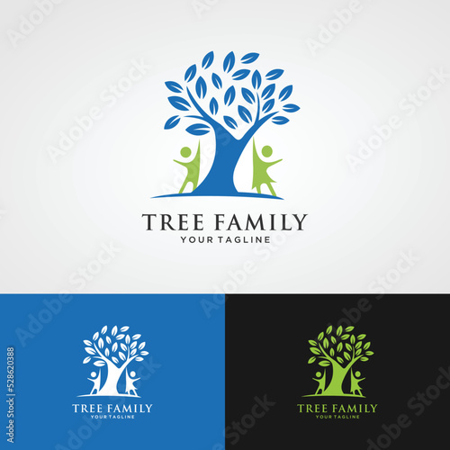 Tree Man Creative Concept Logo Design Template