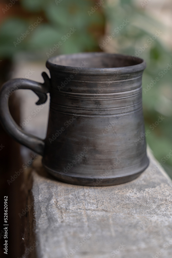       Ceramics, a ceramic product made with your own hands, made on a potter's wheel, a jug, a mug, clay. 