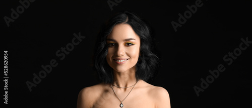 Pretty young woman with wav...