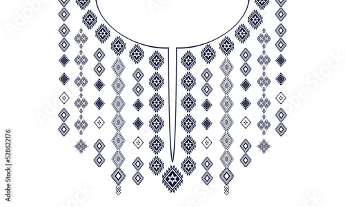 Geometric Ethnic oriental pattern traditional .Floral necklace embroidery design.
