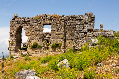 Roman Baths of Sillyon acropolis. Ancient remains near town of Serik, Antalya Province, Turkey.